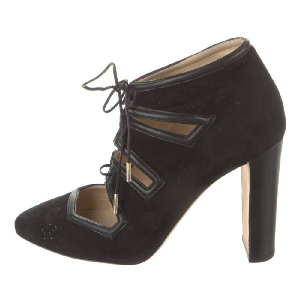 Jimmy Choo Black Suede Lace-Up Heels